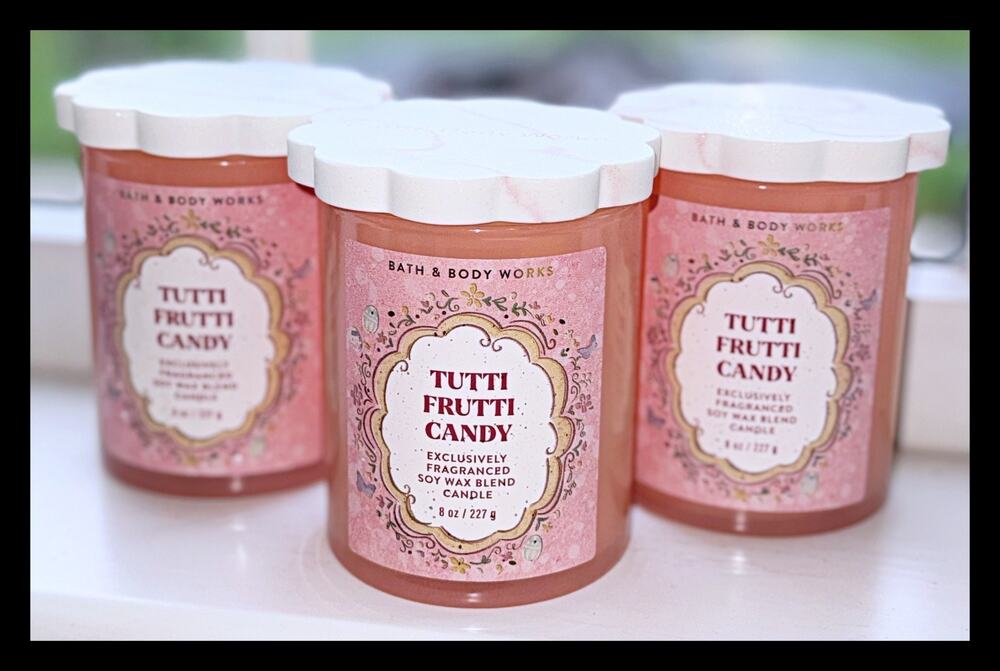 Lot of 3 Bath & Body Works Tutti Frutti Candy Single Wick Candle